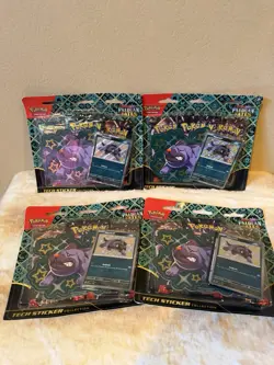 Pokemon TCG Paldean Fates Maschiff & Fidough 3 Pack Blister Lot Of 6 New Sealed - Image 1