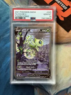 Celebi V Pokemon Fusion Strike Full Alt Art #245 PSA 10 - Image 3