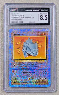 CGC 8.5 Rhyhorn Legendary Collection Reverse Holo 90/110 - Scratched Front - Image 1