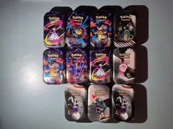 Pokemon Empty Mini Tin Lot - 11 Mini Tins and 1 Bigger Tin (12 Total) - Image 1