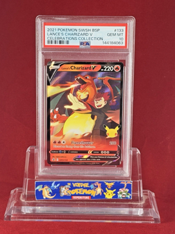 2021 POKEMON Celebrations SWSH LANCE'S CHARIZARD V Black Star Promo #133 PSA 10 - Image 1