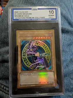 2020 Yugioh Maximum Gold Dark Magician MAGO-EN002 1st Edition ISA 10 Gem Mint - Image 1