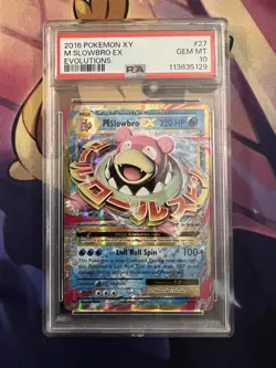 2016 POKEMON XY EVOLUTIONS #27 M SLOWBRO EX PSA 10 - Image 1