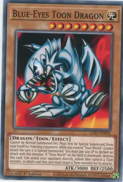 Yugioh Blue-Eyes Toon Dragon LDS1-EN056 Common 1st Edition LP - Image 1