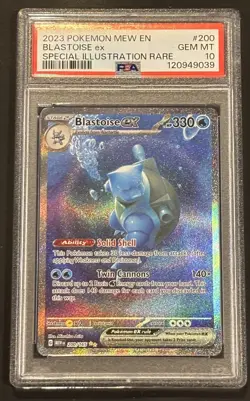 Pokemon Blastoise ex 200/165 Mew-EN 151 Special Illustration GEM MINT PSA 10 - Image 1