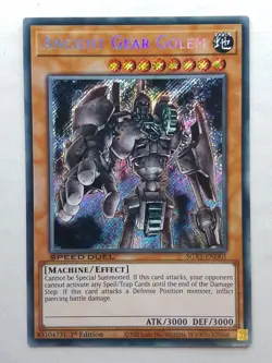 Ancient Gear Golem SGX1-END01 Secret Rare 1st Ed Yugioh - Image 1