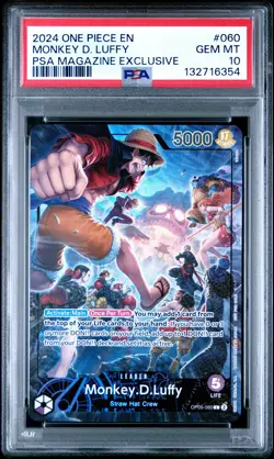 2024 ONE PIECE PROMOS PSA MAGAZINE EXCLUSIVE #060 MONKEY D. LUFFY PSA 10 - Image 1