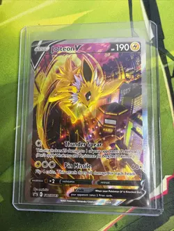 Jolteon v SWSH183 VMAX Premium Collection Pokemon TCG Holo Black Star Promo Card - Image 1