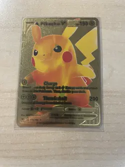 Fan Art - Pikachu V 170/185 HP190 Gold Foil Collector Display Card - Image 1