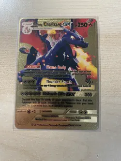 Fan Art - Shining Charizard GX Gold Foil Vinyl Textured Collector Pokemon Card - Image 1