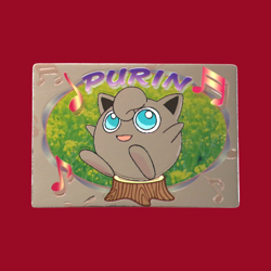 JIGGLYPUFF (PURIN)--JAPANESE MEIJI EMBOSSED PROMO FOIL POKEMON CARD - Image 1