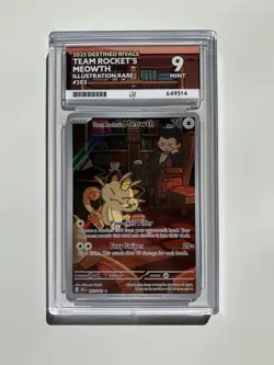 Team Rocket's Meowth Art Rare Card 203/182 Destined Rivals ACE 9 - Image 1