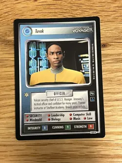 Star Trek CCG 1E Voyager TUVOK Rare Card - Image 1