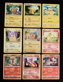 Pikachu Charmander & Charmeleon Lot LP-MP Regular Finish Pokemon Cards W 2015 ++ - Image 1