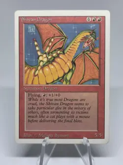 Magic The Gathering Revised Edition Shivan Dragon Vintage MTG 1994 Rare - Image 1