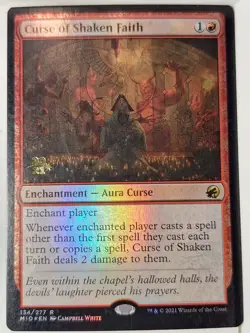 Curse of Shaken Faith - FOIL - Prerelease Promo - Magic the Gathering MTG Nice! - Image 1