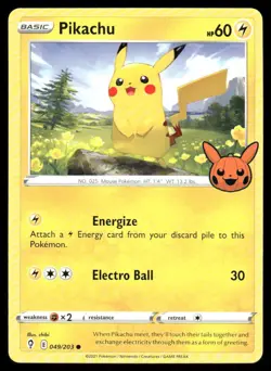 Pokemon Cards Pikachu 049/203 Trick or Trade BOOster Promo NM - Image 1