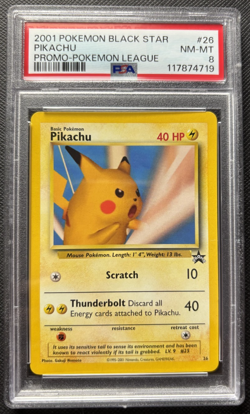 Snap Pikachu Black Star Promo 26 2001 Pokemon League 2001 PSA 8 - Image 1