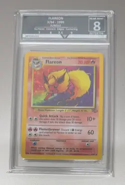 Flareon 3/64 Jungle 1999 Fossil Set Get Graded 8 NEAR MINT Stunning Rare Card - Image 1