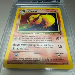Flareon 3/64 Jungle 1999 Fossil Set Get Graded 8 NEAR MINT Stunning Rare Card - Image 3