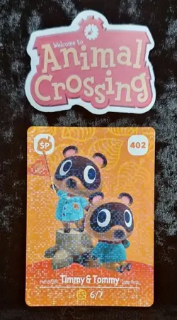 Animal Crossing Nintendo Amiibo Card Timmy & Tommy #402 Holo Authentic - Image 1