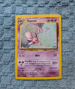 Pokemon Espeon Neo Discovery TCG 1/75 Holo Unlimited Rare Card LP Condition - Image 1