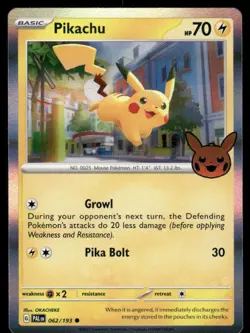 Pokemon Cards Pikachu 062/193 Trick or Trade BOOster Holo Promo NM - Image 1