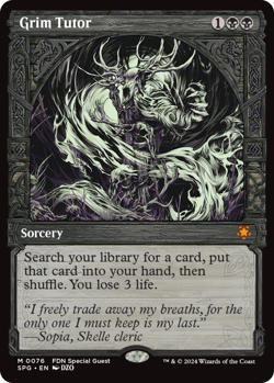 1x Grim Tutor - Foil - Showcase Light Play MTG Magic - Kid Icarus - - Image 1