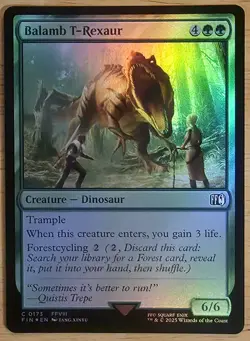 X 1 Balamb T-Rexaur FOIL NM-M FIN 173 MTG Magic The Gathering - Image 2