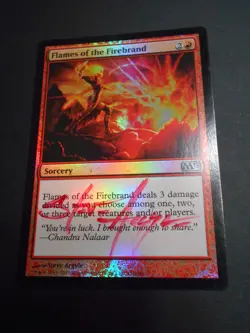 MTG Steve Argyle signed Foil M13 Flames of the Firebrand - Image 1