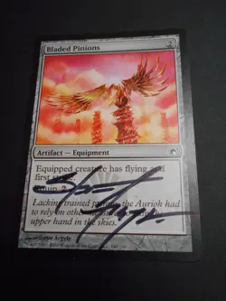 MTG Steve Argyle signed Scars of Mirrodin Bladed Pinions - Image 1