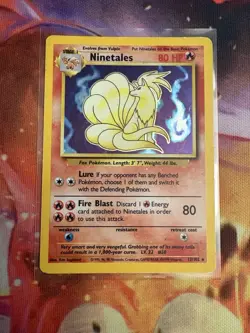 Pokemon TCG Ninetales Base Set Holo Unlimited Rare Card 12/102 - Image 1