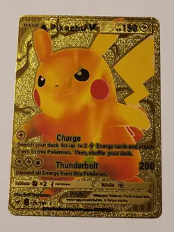 Pokemon TCG: Pikachu V - Gold Metal Foil - 170/185 * - 2020 - Image 1
