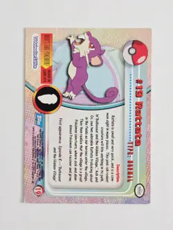Pokemon Topps - Rattata #19 (Blue Logo) - TV Animation Edition - LP - Image 2