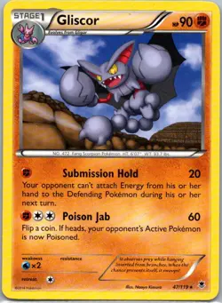 Pokemon TCG Gliscor 47/119 Phantom Forces LP - Image 1