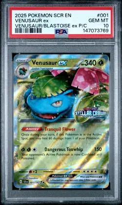 2025 POKEMON SCR EN-STELLAR CROWN 001 VENUSAUR EX VENUSAUR EX & BLASTOISE EX - Image 1
