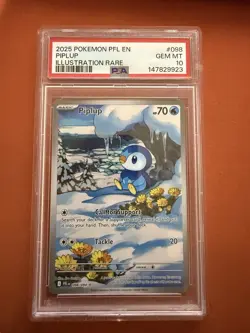 2025 POKEMON PFL EN-PHANTASMAL FLAMES ILLUSTRATION RARE #098 PIPLUP PSA 10 - Image 1