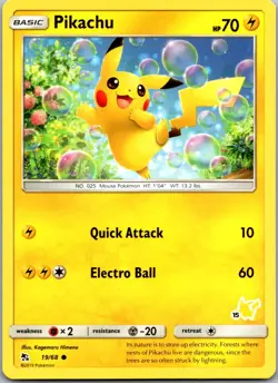 POKEMON PIKACHU 19/68 COMMON HIDDEN FATES NM/M - Image 1