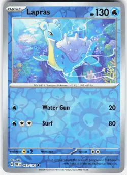 Lapras 31/142 Uncommon Stellar Crown Pokemon Reverse Holo Near Mint - Image 1