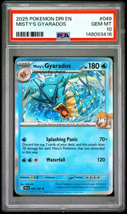2025 POKEMON DRI EN-DESTINED RIVALS #049 MISTY'S GYARADOS PSA 10 - Image 1