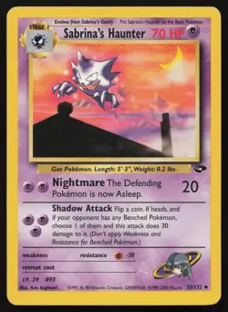 Sabrina's Haunter 55/132 Unlimited Uncommon Gym Challenge Pokemon English MP - Image 1