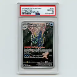 PSA 10 Clawitzer Illustration Rare 141 MEG EN Pokemon Gem Mint - Image 1