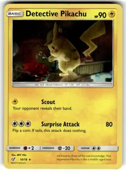 Detective Pikachu - 10/18 - Pokemon Detective Pikachu Holo NM/LP - Image 1