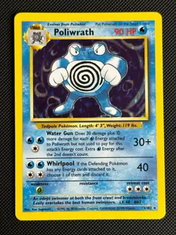 Poliwrath 13/102 Holo Holo Rare Base Set Unlimited Pokemon Lightly Played - Image 1