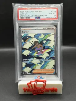 2026 Pokemon Ascended Heroes Surfer SIR #293 PSA 10 GEM MINT Full Art - Image 1