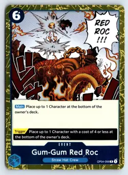 Gum-Gum Red Roc OP04-056 One Piece Kingdoms of Intrigue Foil Rare Near Mint - Image 1