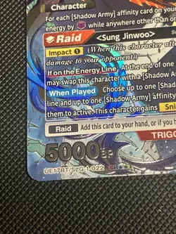 Union Arena: Sung Jinwoo SR** (022) Signature, UE17BT : Solo Leveling. - Image 3
