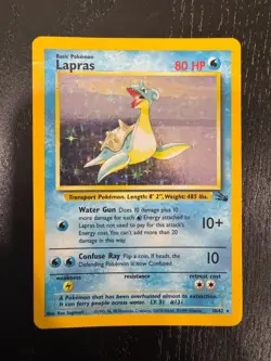 Lapras - 10/62 - Pokemon Card Fossil Unlimited Holo Rare - LP/MP - Image 1