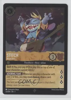 2023 Disney Lorcana The First Chapter 1 Foil Stitch - Rock Star Super Rare #23 - Image 1