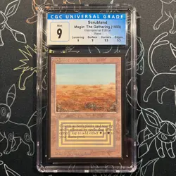 CGC 9(++) - Scrubland MTG Magic the Gathering International Rare 1993 Dual BGS - Image 1